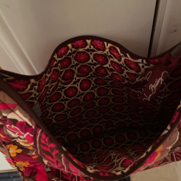 Vera Bradley shoulder purse Lisa B zipper carnaby pink and orange floral - Picture 7 of 8